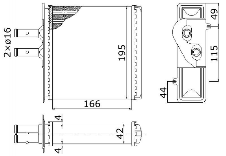 Радиатор печки STARLINE FTA6150 Fiat Punto 46722095, 46721212, 46721123 - изображение 1