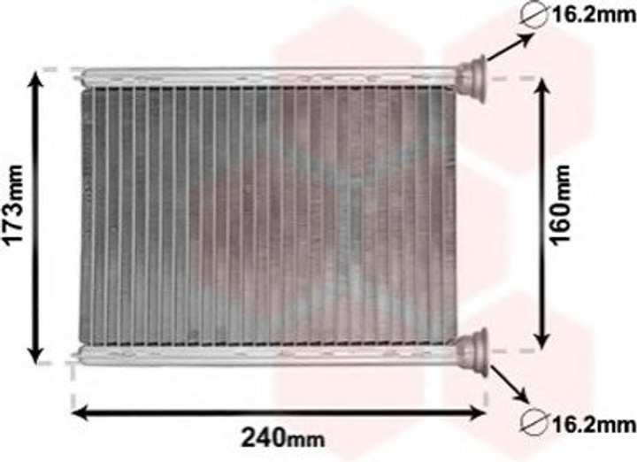 Радиатор печки Van Wezel 43006569 Renault Megane, Grand Scenic, Scenic, Trafic, Fluence; Opel Vivaro 271159831R, 6000617449, 4407490 - изображение 1