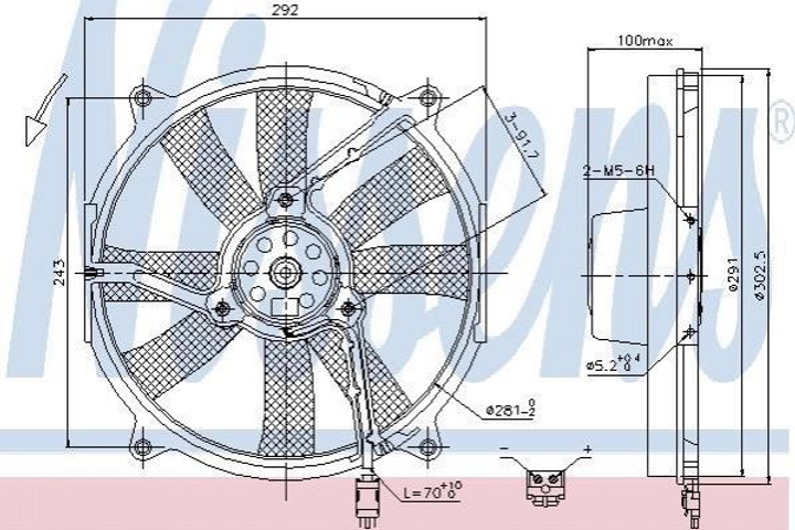 Вентилятор охолодження двигуна NISSENS 85701 Mercedes C-Class, E-Class 0015001293, A0015001293 - зображення 1