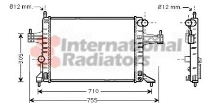 Радиатор охлаждения двигателя Van Wezel 37002306 Opel Combo, CORSA 09201956, 1300237, 95513833 - изображение 1