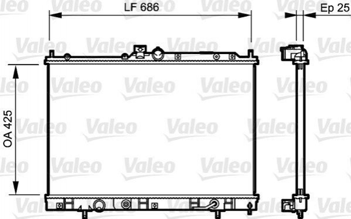 Радіатор охолодження двигуна Valeo 735202 Mitsubishi Outlander MN156319 - зображення 1