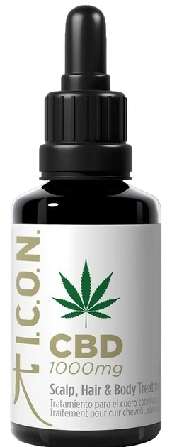 Олія для шкіри голови волосся і тіла ICON Organic CBD Oil 1000 mg Scalp Hair & Body Treatment 30 мл (8436533673732) - зображення 1