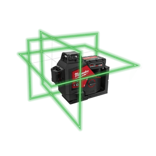 Нивелир лазерный 3D аккумуляторный MILWAUKEE, M12 3PL-401C (360 градусов, зеленый луч) (зарядное устройство С12 С, 1 аккумулятор - изображение 2