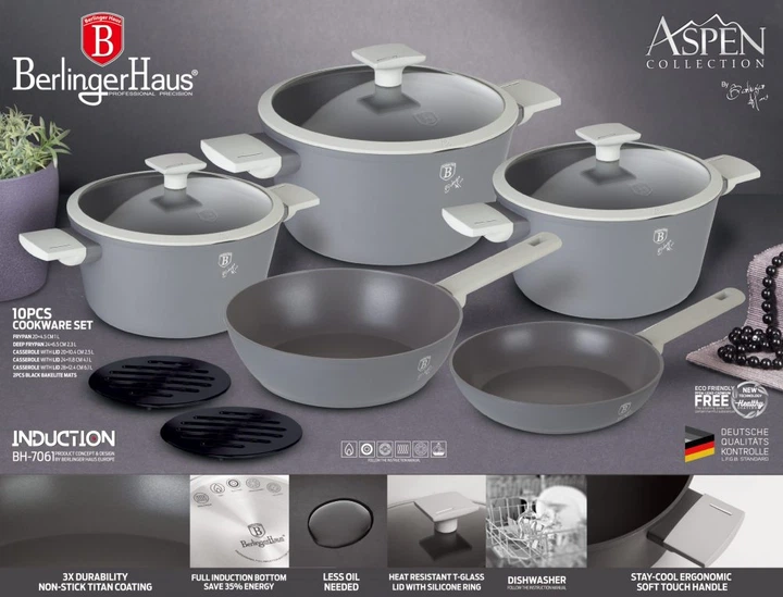 Набір посуду 10 предметів Berlinger Haus Aspen Collection (BH-7061) - зображення 4
