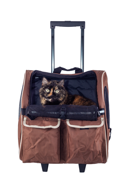 Рюкзак-візок для домашніх тварин SENFUL 3-In-1 Pet Trolley Brown - Фото 8 Рюкзак-візок для домашніх тварин SENFUL 3-In-1 Pet Trolley Brown - зображення 8