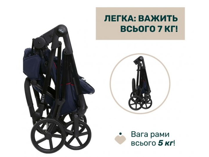 Коляска 2 в 1 Seety, Chicco (синий), 87097.79.01 - изображение 3