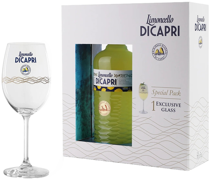 Ликер Molinari Limoncello di Capri 0.7 л 30% + бокал (8017450370227) - изображение 1