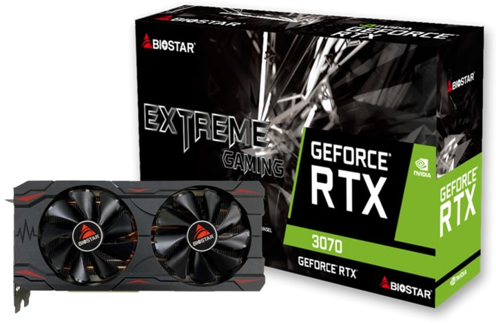 Відеокарта Biostar PCI-Ex GeForce RTX 3070 Extreme Gaming 8GB GDDR6 (256bit) (1725/14000) (HDMI, 3 x DisplayPort) (VN3706RM82) - зображення 3