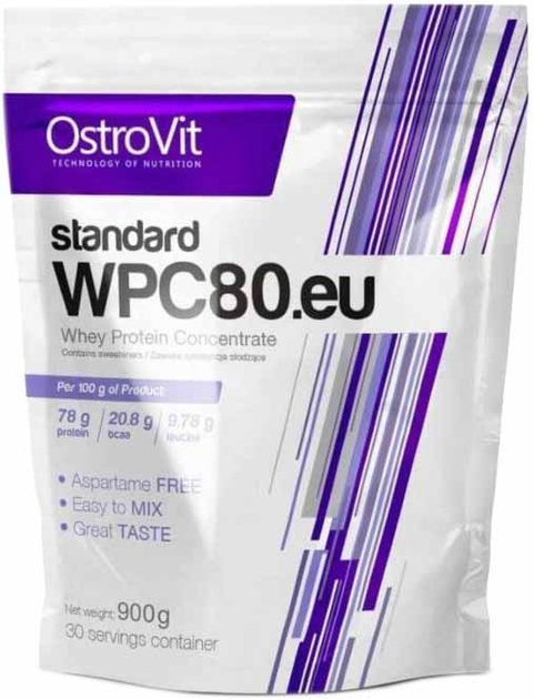 Białko OstroVit Standart WPC80.eu 900 g Ciastko (5902232612400) - obraz 1