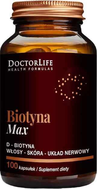 Дієтична добавка Doctor Life Max D-Biotin 5 мг 100 таблеток (5906874819067) - зображення 1