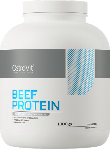 Protein OstroVit Beef Protein Truskawka 1800 g (5903933910147) - obraz 1