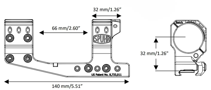 Моноблок Spuhr SP-4026С з виносом. d - 34 мм. Medium. Picatinny - зображення 2