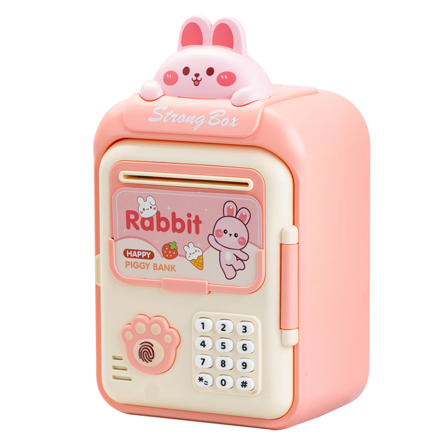 Скарбничка-сейф дитяча Rabbit з кодовим замком та відбитком пальця, рожевий(HP12265P)(WB) - Фото 3 Скарбничка-сейф дитяча Rabbit з кодовим замком та відбитком пальця, рожевий(HP12265P)(WB) - изображение 3