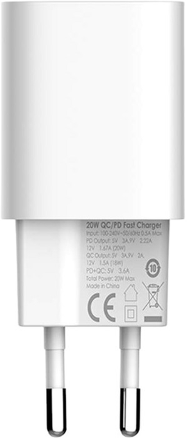 Ładowarka sieciowa Ldnio USB-C 20 W + Kabel USB-C - Lightning (A2318C Type C - lig) - obraz 1