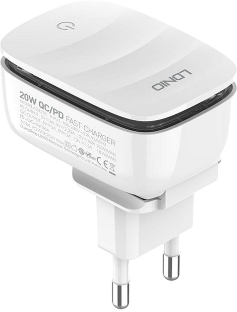 Мережевий зарядний пристрій Ldnio USB-C + кабель USB-C - Lightning (A2425C Type-C - lig) - зображення 2