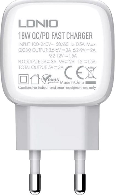 Ładowarka sieciowa Ldnio USB-C 20 W + kabel USB-C - USB-C (A2313C Type C-Type C) - obraz 2