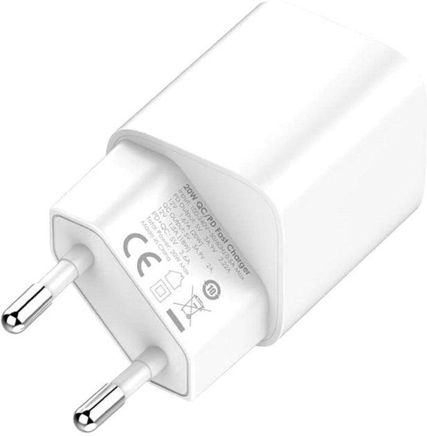 Мережевий зарядний пристрій Ldnio USB-C 20 W + кабель USB-C - USB-C (A2318C Type-C-Type-C) - зображення 2