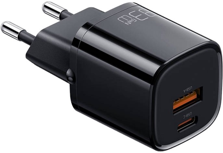 Мережевий зарядний пристрій Mcdodo Nano GaN USB + USB-C 33 W Black (CH-0151) - зображення 1