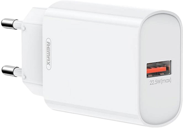 Мережевий зарядний пристрій Remax USB 22.5 W White (6954851228103) - зображення 1