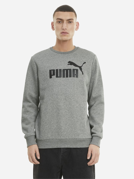 Bluza bez kaptura męska Puma Ess Big Logo Crew Fl 586678-03 M Szara (4063697320420) - obraz 1