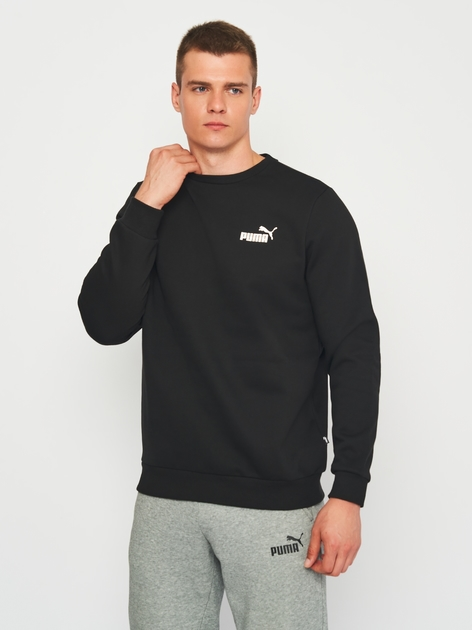 Bluza bez kaptura polarowa męska Puma Ess Small Logo Crew Fl 58668201 L Czarna (4063697320499) - obraz 1