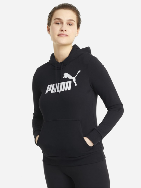 Bluza z kapturem damska Puma Ess Logo Hoodie Tr 58679101 2XL Czarna (4063697202337) - obraz 1