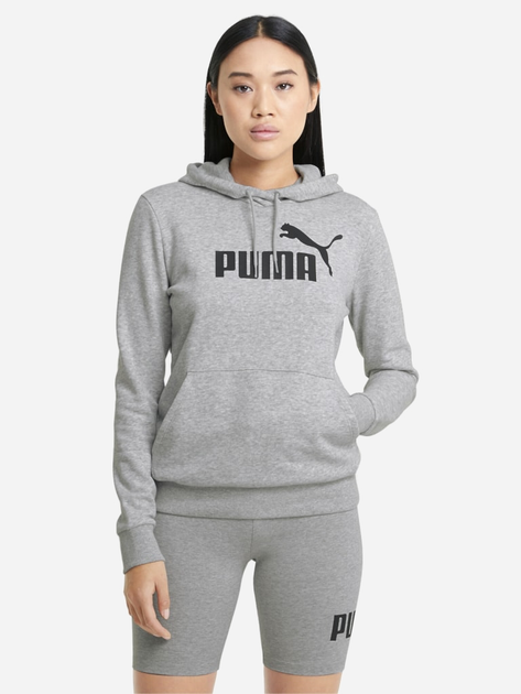 Худі жіноче Puma Ess Logo Hoodie Tr 586791-04 3XL Сіре (4063697203273) - зображення 1