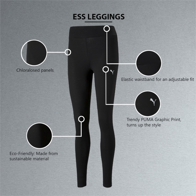 Спортивні легінси жіночі Puma Ess Leggings 586835-51 S Чорні (4063697211261) - зображення 4