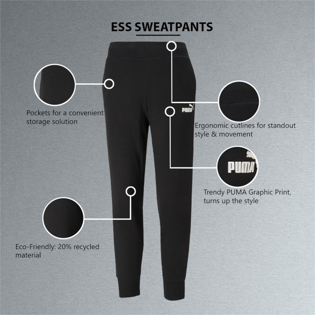 Spodnie dresowe damskie Puma Ess Sweatpants Tr Cl 586842-01 XS Czarne (4063697167582) - obraz 11