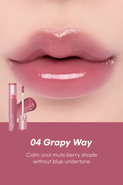 Блиск для губ у виноградному відтінку Rom&nd Glasting Color Gloss No.04 Grapy Way, 4 мл - Фото 2 Блиск для губ у виноградному відтінку Rom&nd Glasting Color Gloss No.04 Grapy Way, 4 мл - зображення 2