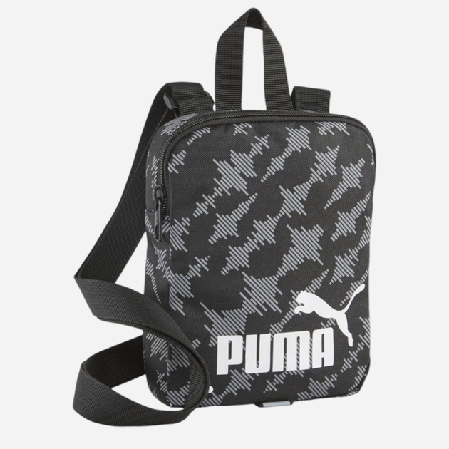 Torba listonoszka męska Puma Phase Aop Portable 07994701 Czarna (4099683458402) - obraz 1