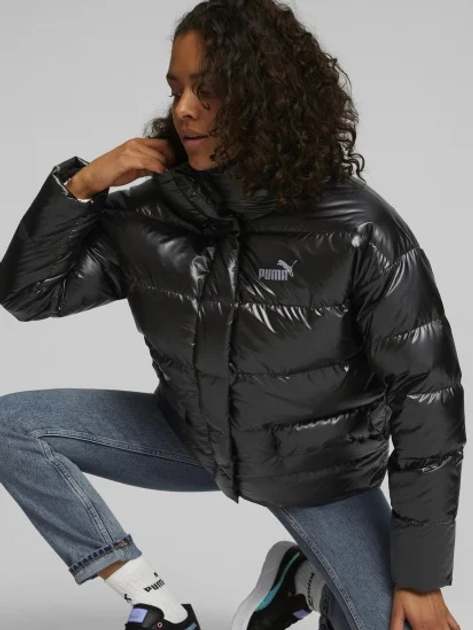 Пуховик зимовий короткий жіночий Puma Style Down Shiny Puffer 84939601 S Чорний (4065449171106) - зображення 1