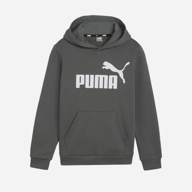 Chłopięca bluza z kapturem ocieplana Puma Ess Big Logo Hoodie Fl B 586965-60 122-128 cm Ciemnoszara (4099685595884) - obraz 4