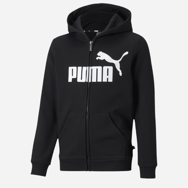 Дитяча толстовка з капюшоном для хлопчика Puma Ess Big Logo Fz Hoodie Fl B 586967-01 92 см Чорна (4063697291003) - зображення 1