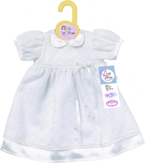 Sukienka dla lalki Zapf Creation Baby Born Dolly Moda Christening Dress Biała (4001167870341) - obraz 1