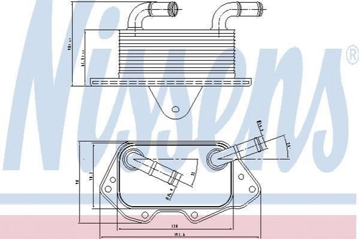 Масляный радиатор (теплообменник) NISSENS 90662 Audi A6, A8, A5, Q7, A4, Q5, Allroad, A7; Volkswagen Touareg 06E117021G, 06E117021L - изображение 1