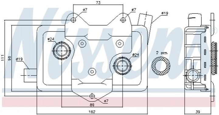 Радіатор масляний (теплообмінник) NISSENS 90618 Mercedes Sprinter, Vito, V-Class A6011800065, 6011800065 - зображення 1