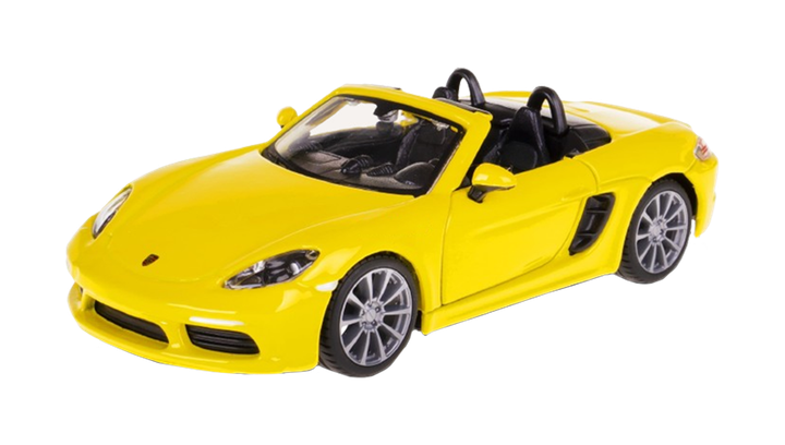 Машинка Bburago Porsche Porsche 718 Boxter 1:32 Yellow - изображение 2