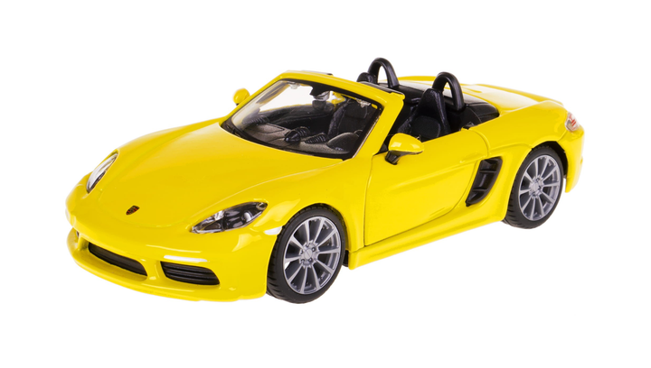 Машинка Bburago Porsche Porsche 718 Boxter 1:32 Yellow - изображение 3