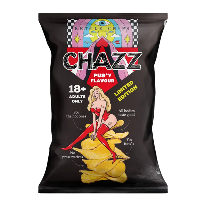 Чипсы Chazz Pus*y 18+ 90g - Фото 1 Чипсы Chazz Pus*y 18+ 90g - изображение 1