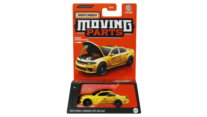 Тематична Машинка Matchbox Dodge Charger SRT Hellcat Moving Parts 1:64 FWD28/HVN15 Yellow - зображення 2