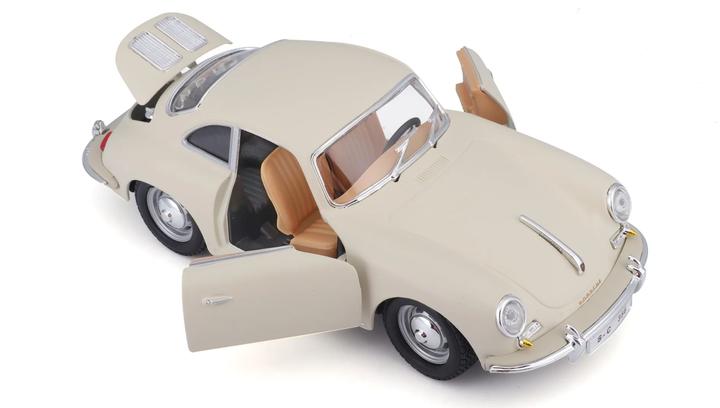 Машинка Bburago 1961 Porsche 356B 1:24 White - Фото 3 Машинка Bburago 1961 Porsche 356B 1:24 White - изображение 3
