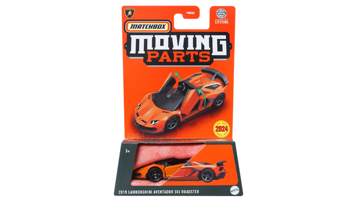 Тематична Машинка Matchbox 2019 Lamborghini Aventador SVJ Roadster Moving Parts 1:64 FWD28/HLG03 Orange - зображення 2