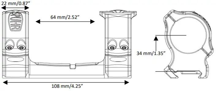 Моноблок Spuhr SCP-3006A. d - 30 mm. High (H-34.0 mm). Picatinny - изображение 2