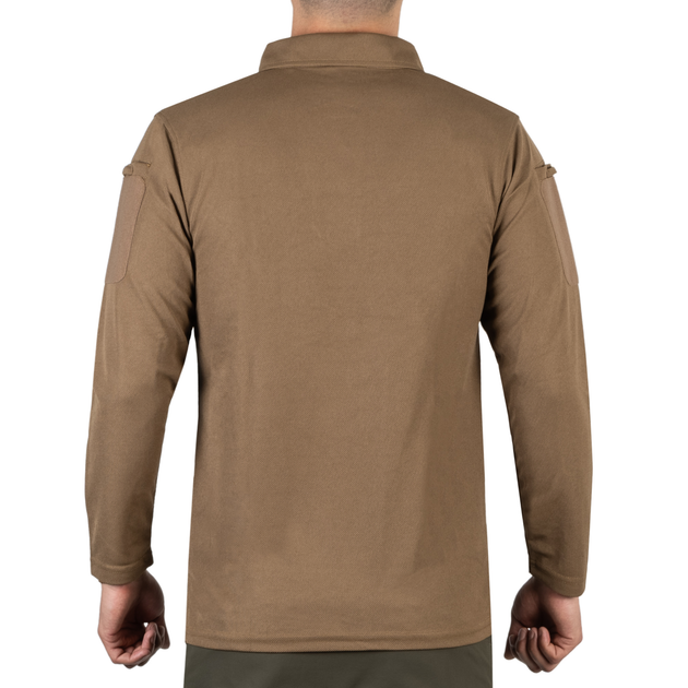 Футболка Поло тактична з довгим рукавом Sturm Mil-Tec Tactical Long Sleeve Polo Shirt Quick Dry DARK COYOTE XL (10962019) - изображение 2