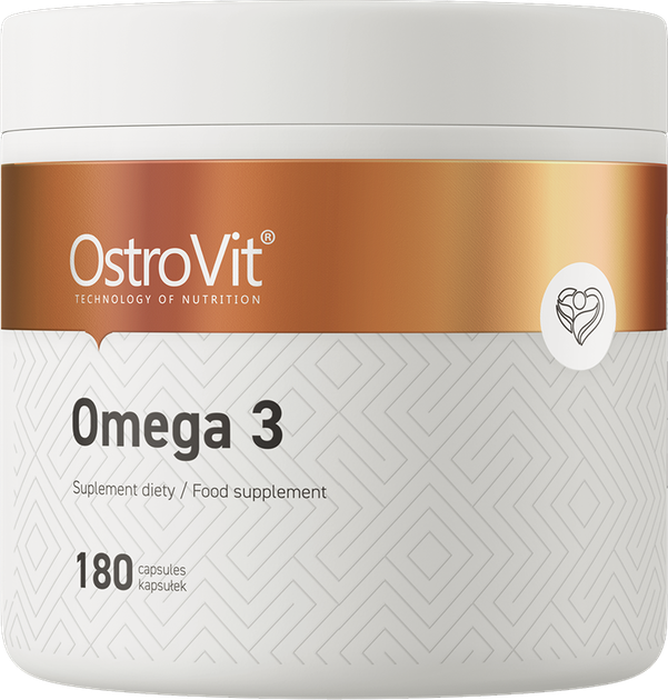 Kwasy tłuszczowe OstroVit Omega 3 180 kapsułek (5902232613124) - obraz 1
