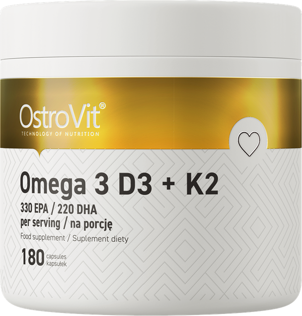 Suplement diety OstroVit Omega 3 D3 + K2 180 kapsułek (5903246224351) - obraz 1