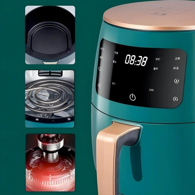 Фрітюрниця AIR FRYER AIR FAYER XL-614 зелена - зображення 6