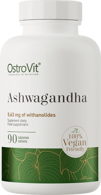 Харчова добавка OstroVit Ashwagandha 90 таблеток (5902232617566) - зображення 1
