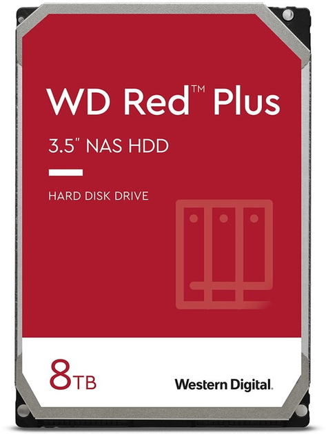 Жорсткий диск Western Digital Red Plus NAS 8TB 5640rpm 256MB WD80EFPX 3.5 SATA III - зображення 1